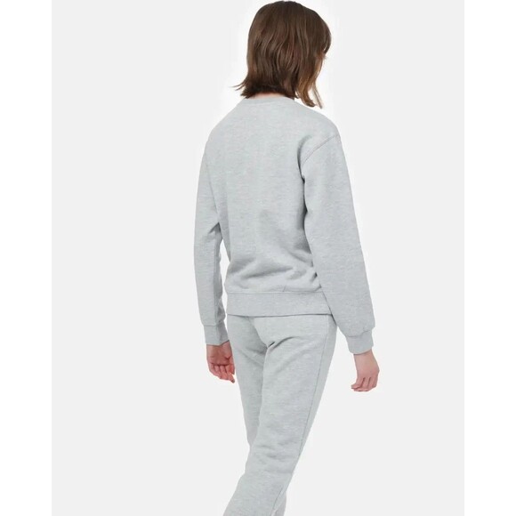 Tentree Womens Medium Golden Spruce Fleece Sweater Gray Crewneck Embroidered - Picture 3 of 13